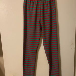 Size 12 red and green striped girls pants